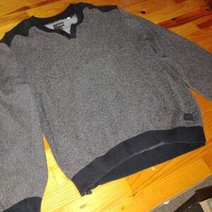 Guess V-Neck Sweater in Gray and Black